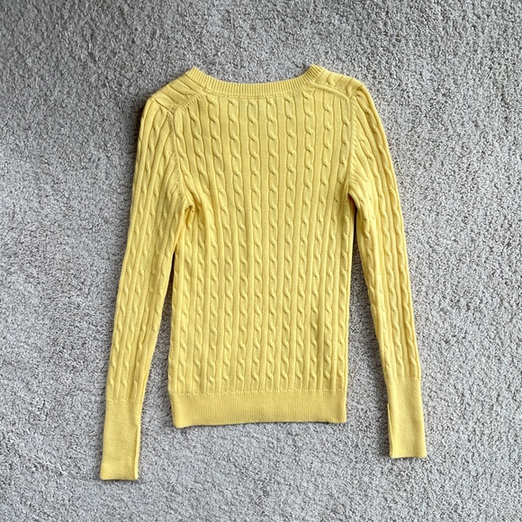 Gap Yellow Cable Knit Sweater Size XS, Scoopneck Rabbit Hair Sunny Casual - Picture 10 of 10